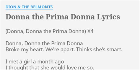 donna prima donna lyrics.